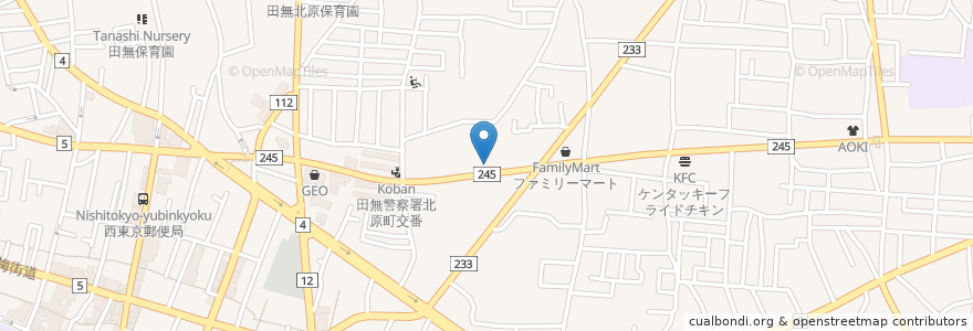 Mapa de ubicacion de たかしま歯科クリニック en Jepun, 東京都, 西東京市.