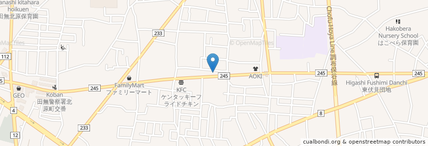Mapa de ubicacion de ナチュラル歯科クリニック en 日本, 東京都, 西東京市.