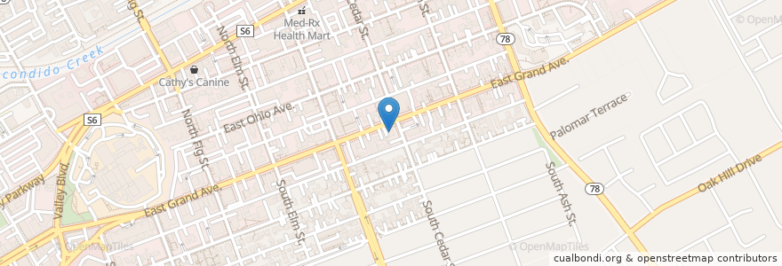 Mapa de ubicacion de The Smile Gallery - Dr. Bainer en Vereinigte Staaten Von Amerika, Kalifornien, San Diego County, Escondido.