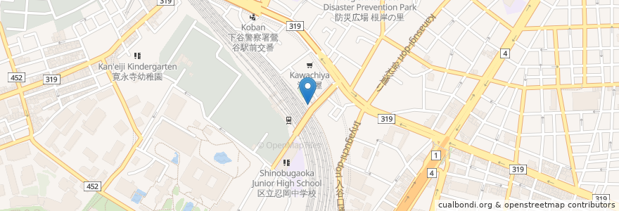 Mapa de ubicacion de ヴァルバルキッチン en Japón, Tokio, Taito.