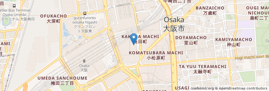 Mapa de ubicacion de 三井住友信託銀行 en Japan, 大阪府, Osaka, 北区.
