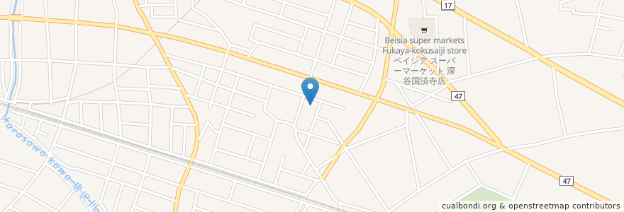 Mapa de ubicacion de 深谷寄居医師会休日診療所・こども夜間診療所 en Japan, Saitama Prefecture, Fukaya.