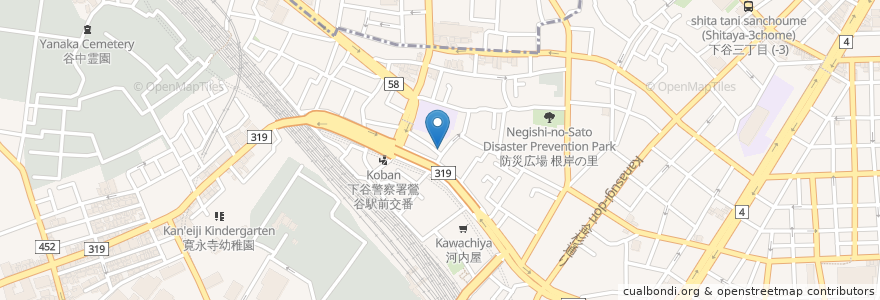 Mapa de ubicacion de コーチャル en 日本, 東京都, 台東区.