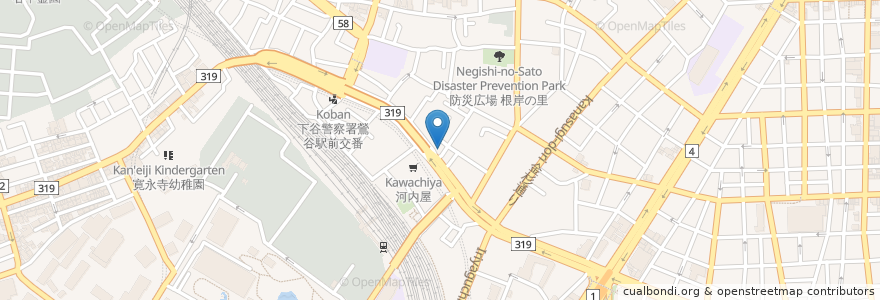 Mapa de ubicacion de 食楽亭 万年 en 日本, 東京都, 台東区.