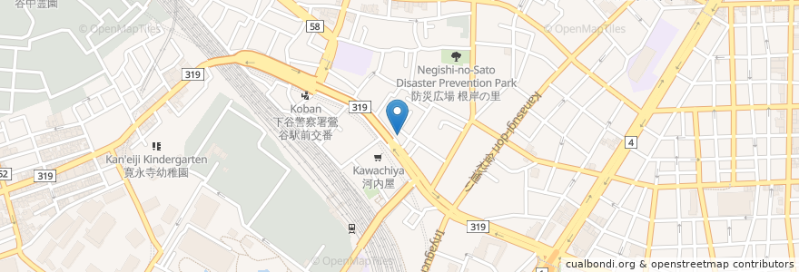 Mapa de ubicacion de 割烹いちふく en Japonya, 東京都, 台東区.