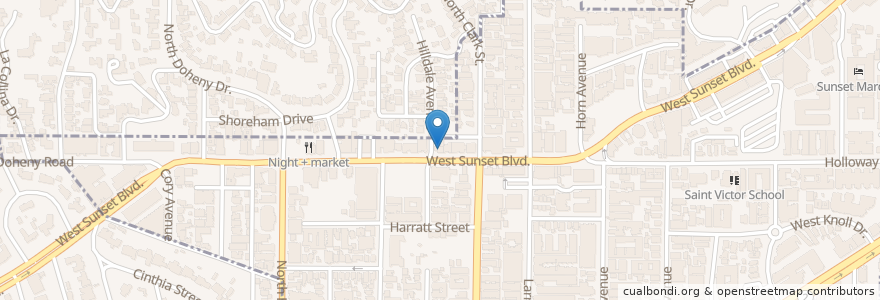 Mapa de ubicacion de Centurion Lifestyle en 미국, 캘리포니아주, Los Angeles County, 로스앤젤레스, West Hollywood.