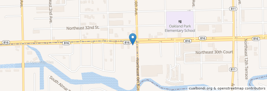 Mapa de ubicacion de Checkers en United States, Florida, Broward County, Wilton Manors, Oakland Park.