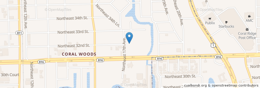 Mapa de ubicacion de Blessed Sacrament Catholic Church en Verenigde Staten, Florida, Broward County, Oakland Park.