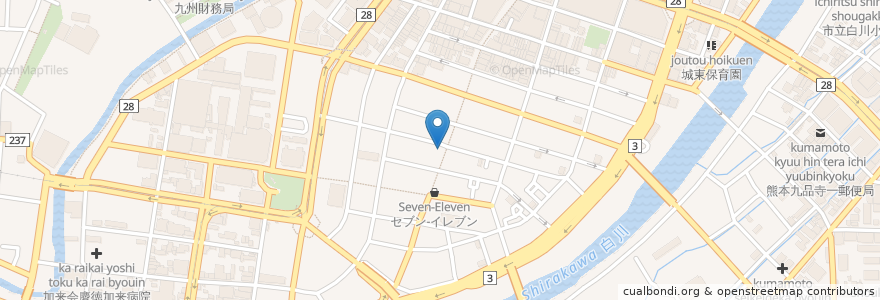 Mapa de ubicacion de すしざんまい en Japón, Prefectura De Kumamoto, 熊本市, 中央区.