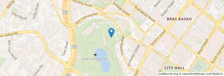 Mapa de ubicacion de Fort Canning Open Air Green en シンガポール, Central.