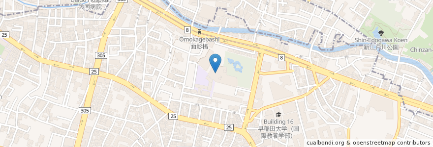 Mapa de ubicacion de 水稲荷神社 en Japan, 東京都, 新宿区.