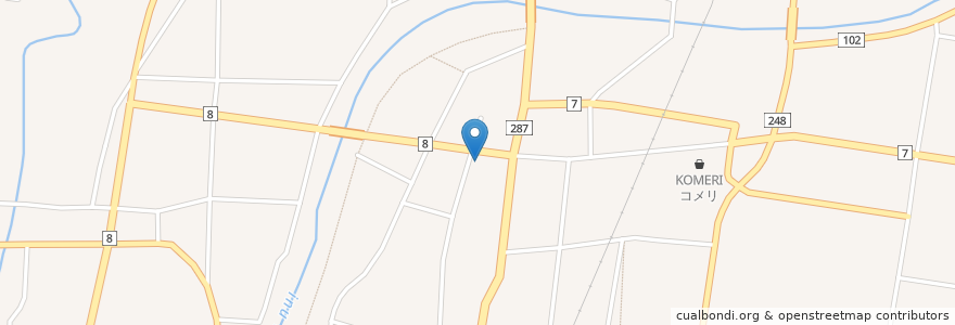 Mapa de ubicacion de 春光寺 en 일본, 야마가타현, 東置賜郡, 川西町.