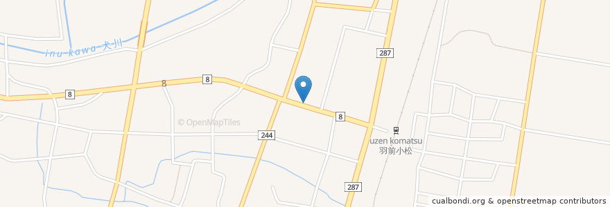Mapa de ubicacion de 居酒屋多恵 en Japonya, 山形県, 東置賜郡, 川西町.