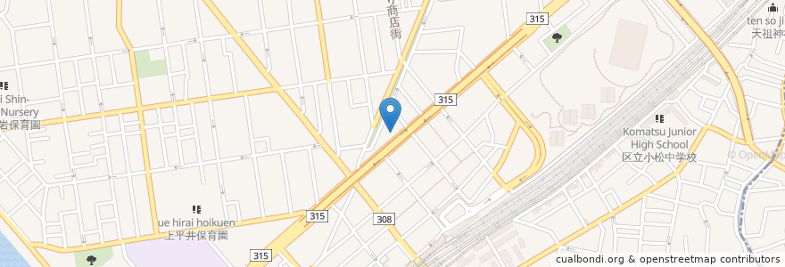 Mapa de ubicacion de 韓国村 en 日本, 东京都/東京都, 葛飾区.