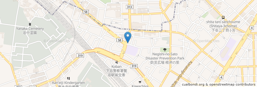 Mapa de ubicacion de とんかつ 大つか en 日本, 東京都, 台東区.