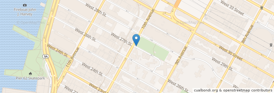 Mapa de ubicacion de Citi Bike - W 27 St & 10 Ave en Vereinigte Staaten Von Amerika, New York, New York, New York County, Manhattan, Manhattan Community Board 4.