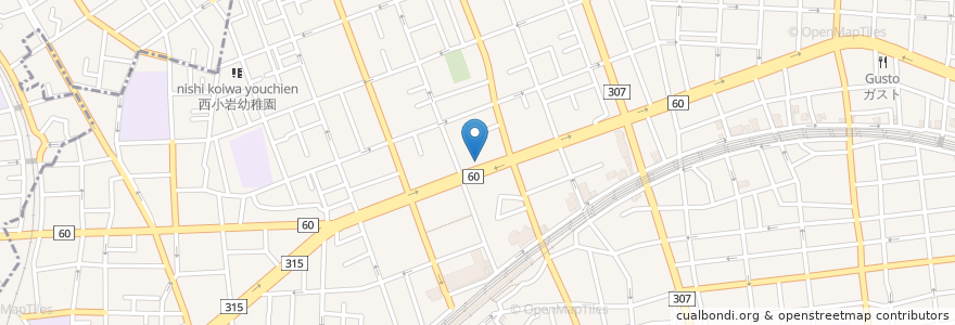 Mapa de ubicacion de 豚骨一燈 en 일본, 도쿄도, 江戸川区.