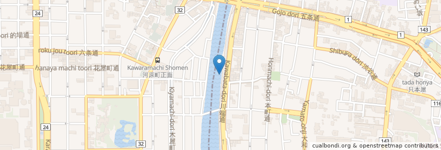Mapa de ubicacion de 開化堂 en 日本, 京都府, 京都市, 下京区.