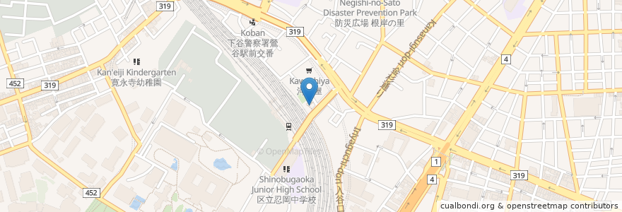 Mapa de ubicacion de GENKI en 日本, 東京都, 台東区.