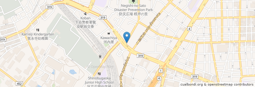 Mapa de ubicacion de 串カツ田中 en 日本, 東京都, 台東区.