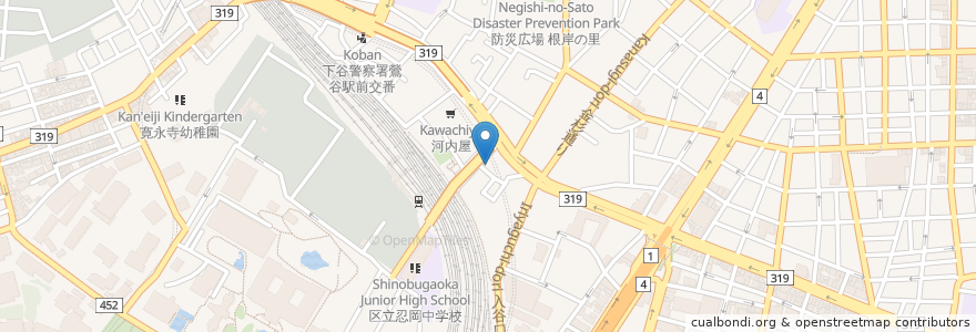 Mapa de ubicacion de キャロル en Japan, Tokio, 台東区.