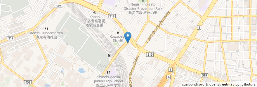Mapa de ubicacion de ビストロマルス en ژاپن, 東京都, 台東区.
