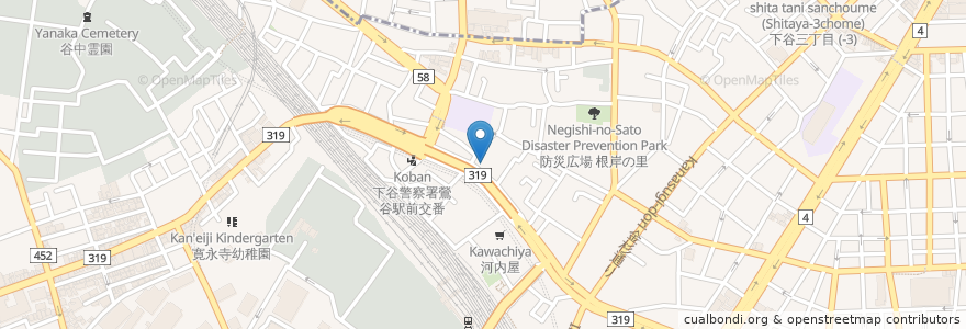 Mapa de ubicacion de 酒楽のんき en اليابان, 東京都, 台東区.
