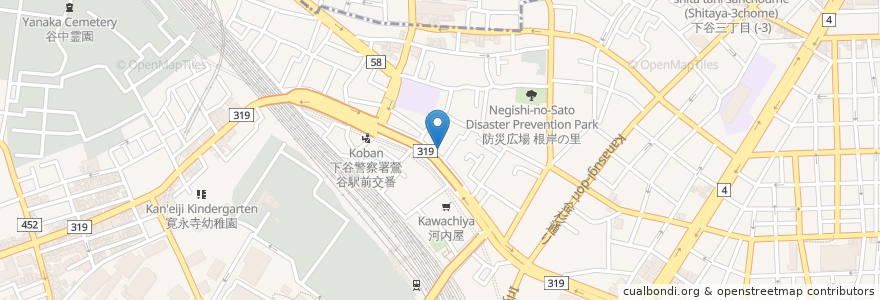 Mapa de ubicacion de やまとじ en 日本, 東京都, 台東区.