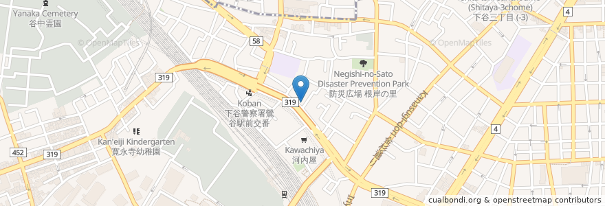 Mapa de ubicacion de 鴻福餃子酒場 en اليابان, 東京都, 台東区.