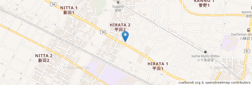Mapa de ubicacion de つやま眼科医院 en Japon, Préfecture De Chiba, 市川市.
