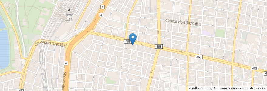 Mapa de ubicacion de うえのデンタルクリニック en Japonya, 東京都, 台東区.
