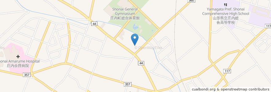 Mapa de ubicacion de 余目八幡神社 en Japan, Präfektur Yamagata, 東田川郡, 庄内町.