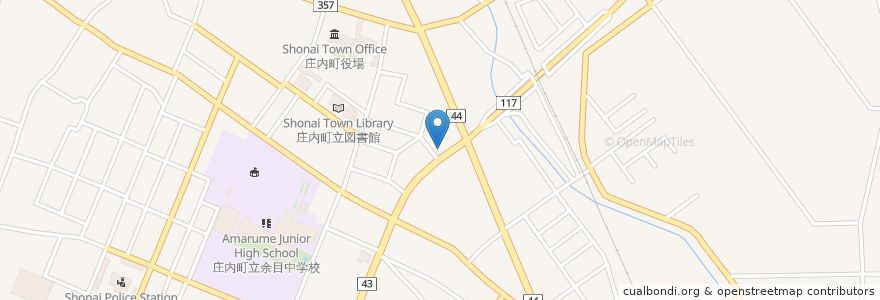 Mapa de ubicacion de 山形銀行 余目支店 en Japan, Präfektur Yamagata, 東田川郡, 庄内町.