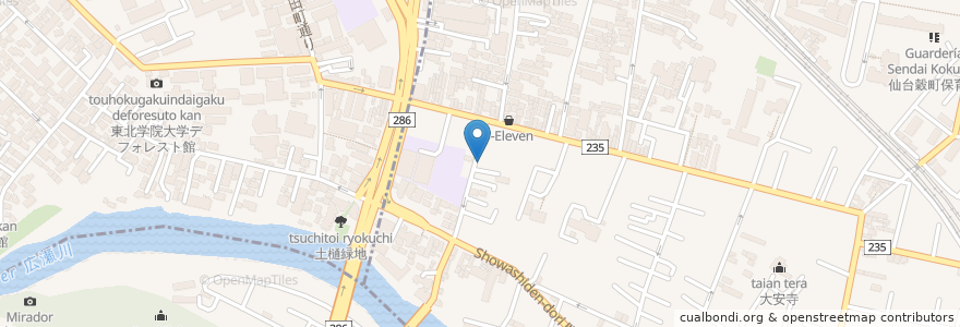Mapa de ubicacion de 旬の味 伊藤屋 en 日本, 宮城県, 仙台市.