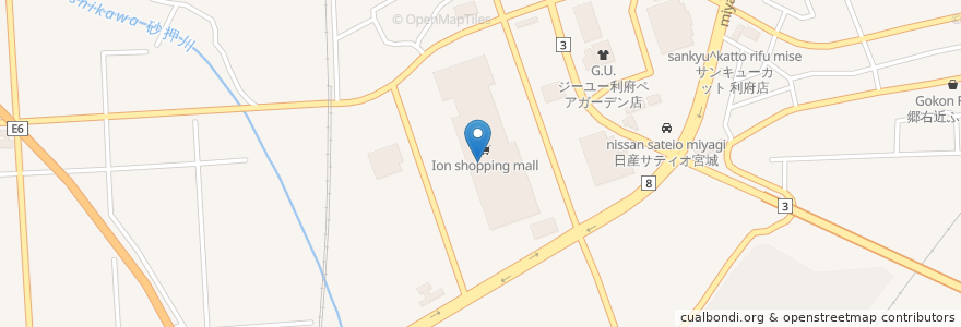 Mapa de ubicacion de ニコニコレンタカー en Jepun, 宮城県, 宮城郡, 利府町.
