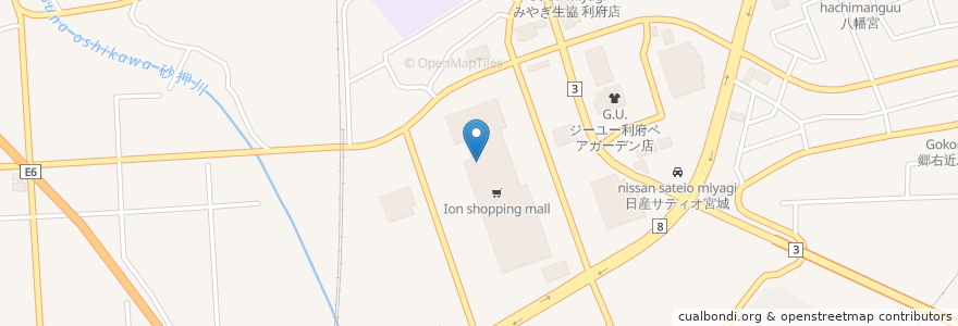 Mapa de ubicacion de 中華料理 虎包 en Japan, 宮城県, 宮城郡, 利府町.