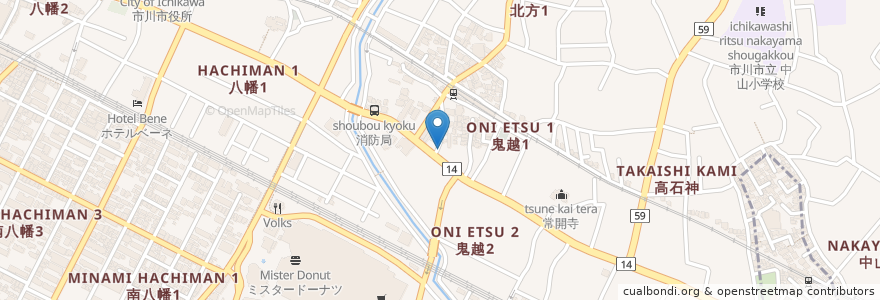 Mapa de ubicacion de ケイ・ティ・グループ市川 en Jepun, 千葉県, 市川市.