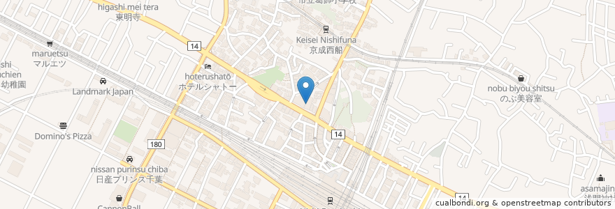 Mapa de ubicacion de すざき歯科 en Japonya, 千葉県, 船橋市.