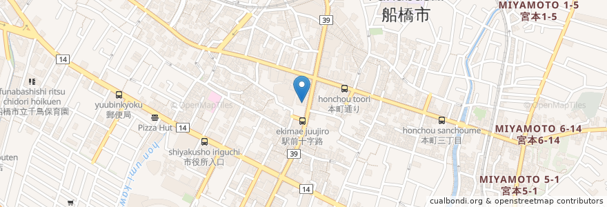 Mapa de ubicacion de 本橋眼科クリニック en Japão, 千葉県, 船橋市.