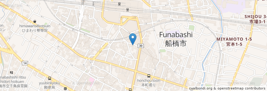 Mapa de ubicacion de 鉄板焼肉 膳 en 日本, 千葉県, 船橋市.