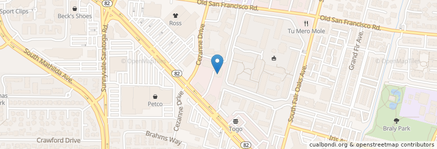 Mapa de ubicacion de Kumon en الولايات المتّحدة الأمريكيّة, كاليفورنيا, مقاطعة سانتا كلارا, Sunnyvale.