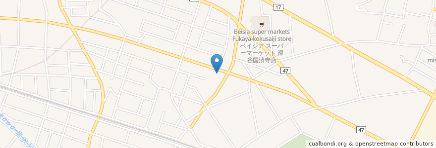 Mapa de ubicacion de グッティー歯科クリニック国済寺 en 일본, 사이타마현, 深谷市.