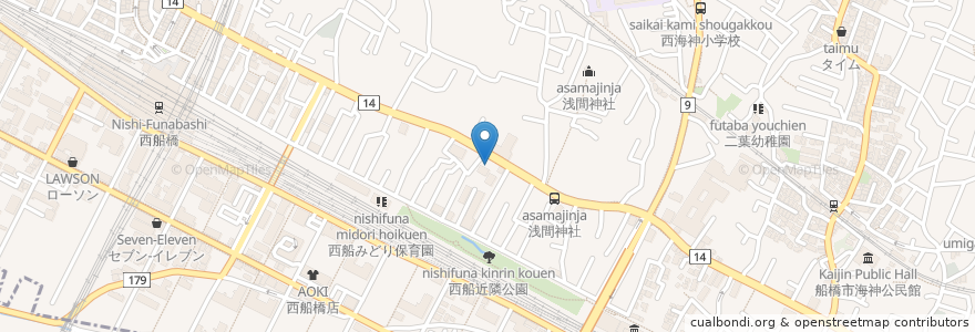 Mapa de ubicacion de ソラスト en ژاپن, 千葉県, 船橋市.
