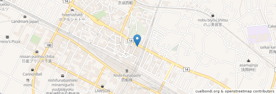 Mapa de ubicacion de Bistro Carlo en Япония, Тиба, 船橋市.