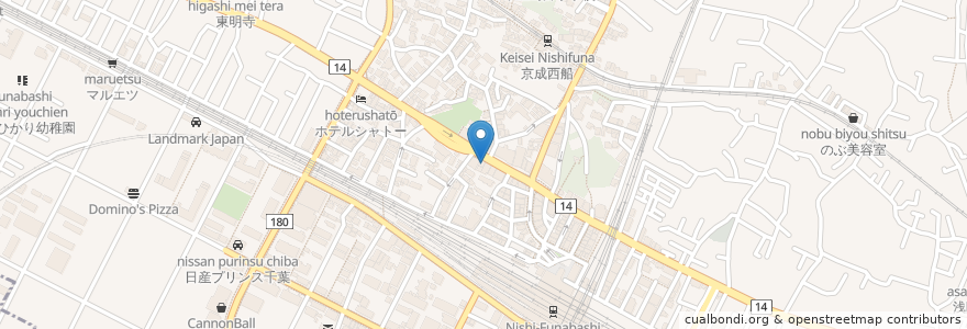 Mapa de ubicacion de ニューゑびす en Japan, 千葉県, 船橋市.