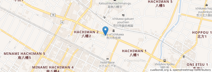 Mapa de ubicacion de あっぷる en Japan, 千葉県, 市川市.