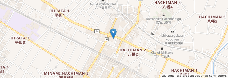 Mapa de ubicacion de おだなか内科医院 en 日本, 千葉県, 市川市.