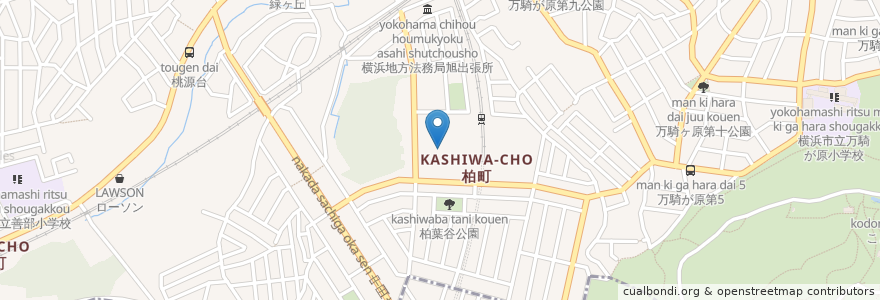 Mapa de ubicacion de ふたば薬局 en 日本, 神奈川県, 横浜市, 旭区.