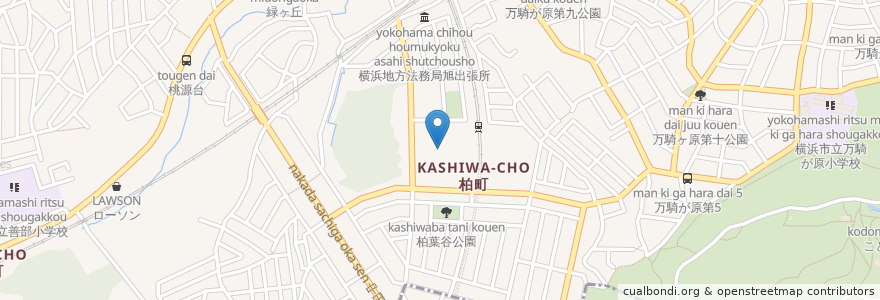 Mapa de ubicacion de ハックドラッグ en 일본, 가나가와현, 요코하마시, 旭区.