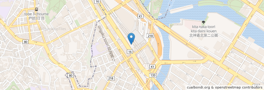 Mapa de ubicacion de 二代目 ぐるめ亭 en ژاپن, 神奈川県, 横浜市, 西区.